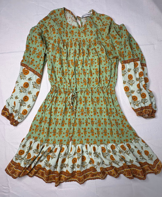 Pink Diamond Long Sleeved Boho Skater Dress SZ Small