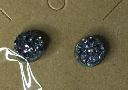 Purple glittery earrings 