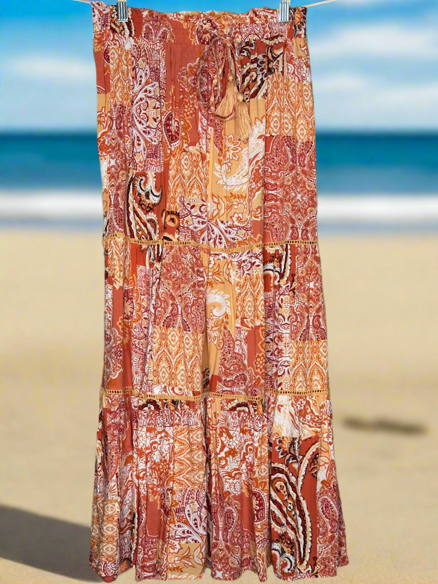 'Rockmans' Apricot Maxi Skirt
