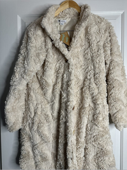 'Rockmans' Cream Fur Jacket