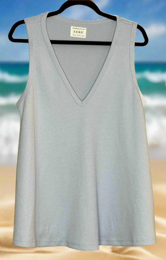 'SABO' Baby Blue Knit Tank