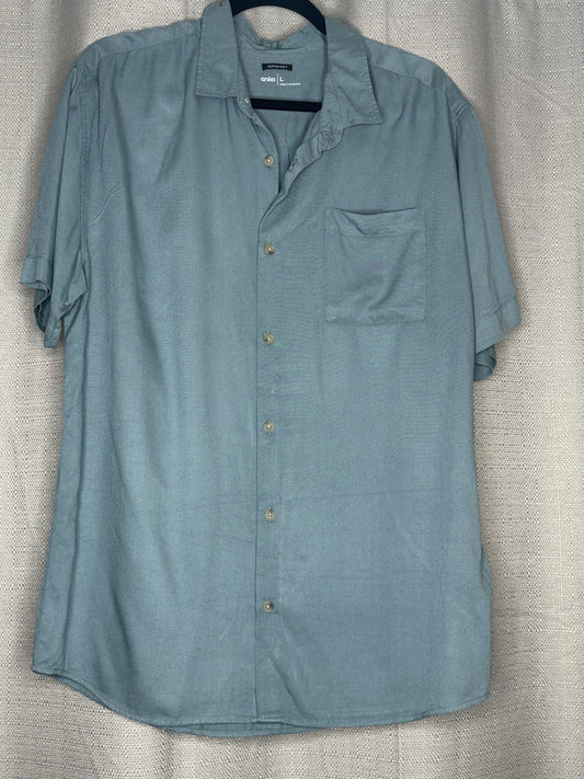 Sage Short sleeved Button up top