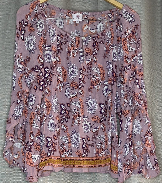 'Samsaara' Purple Floral Blouse