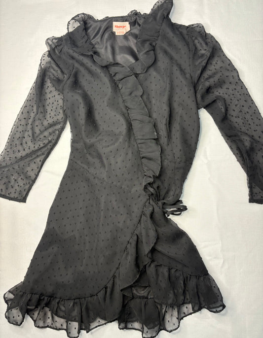 Showpo Black Wrap Around Skater Dress