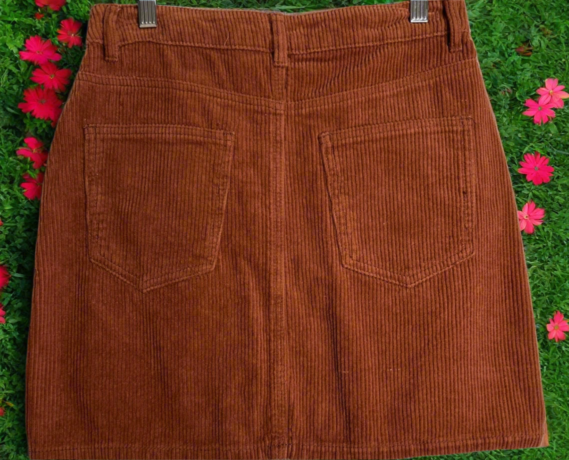 *NEW 'Cotton On' Rust Corduroy Skirt