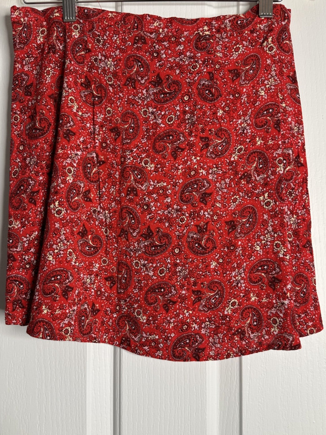 'Cotton On' Red Paisley A-line Skirt