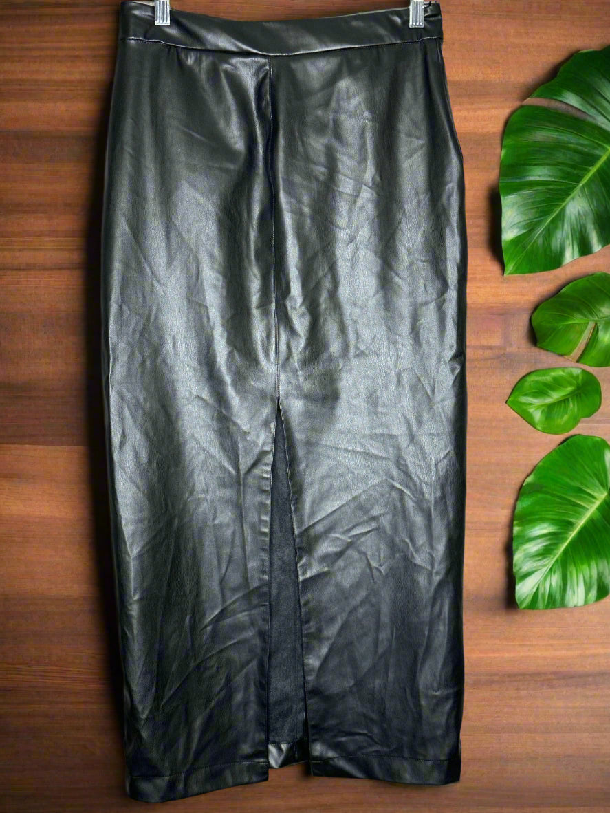 'ZARA' Leather Maxi Skirt