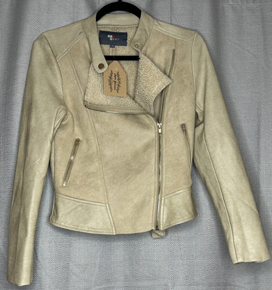Beige leather jacket 