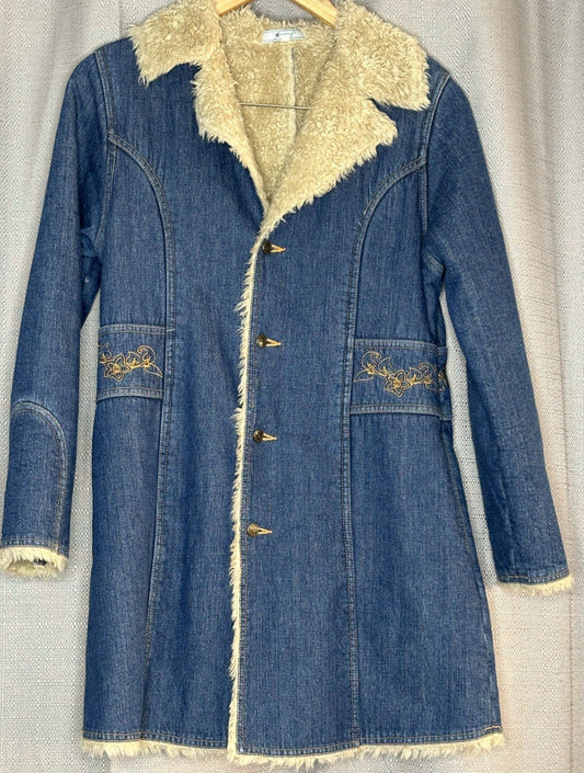 'Taizy' Embroidered Denim Coat