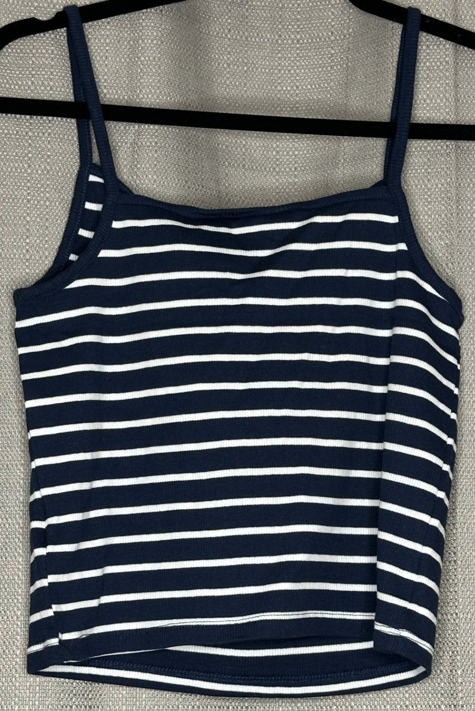 *NEW 'Jay Jays' Navy Blue w/ white Stripe Crop Tank Top