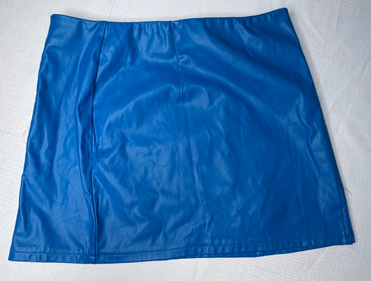 Thatsofetch Blue Mini Leather Skirt sz 14
