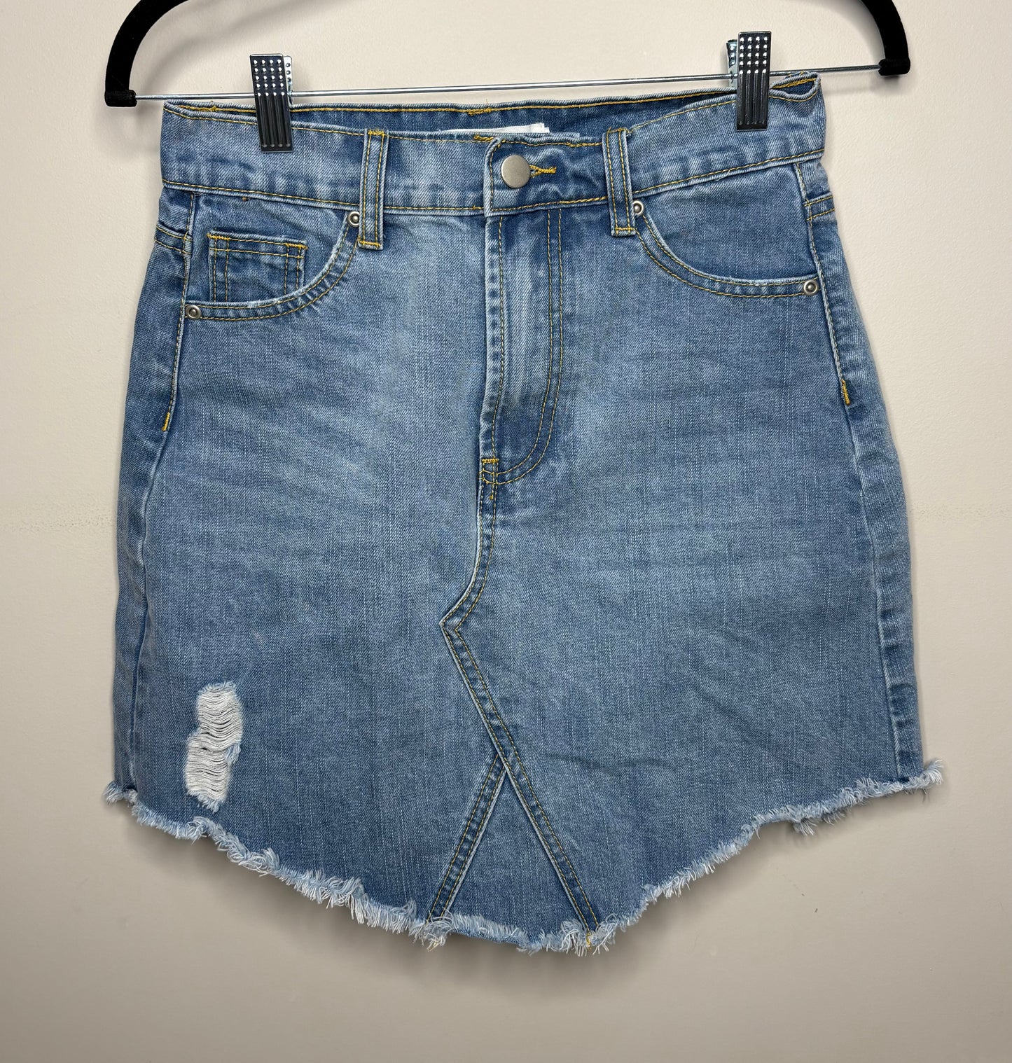 The Fated' Distressed Denim Skirt