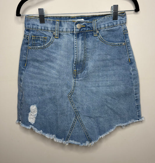 The Fated' Distressed Denim Skirt