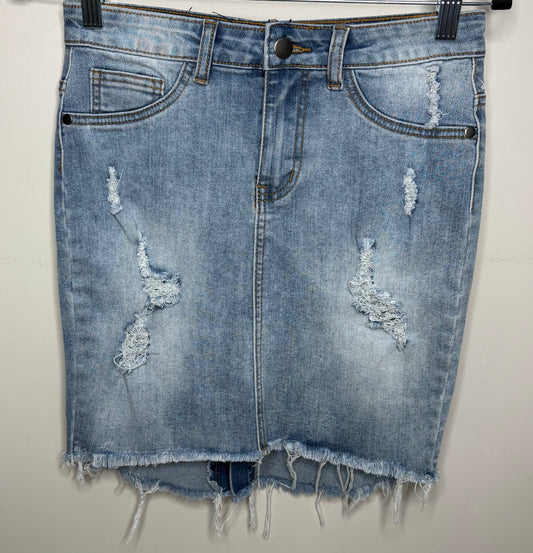 Valley Girl' Distressed Denim Skirt