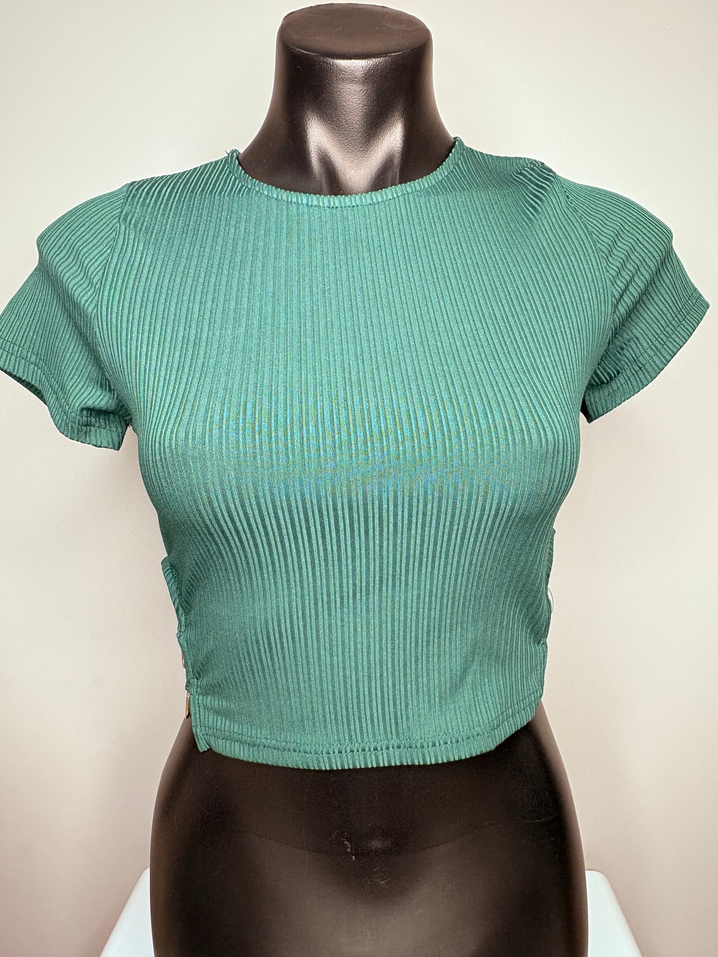 Valley Girl' Green Crop Shirt