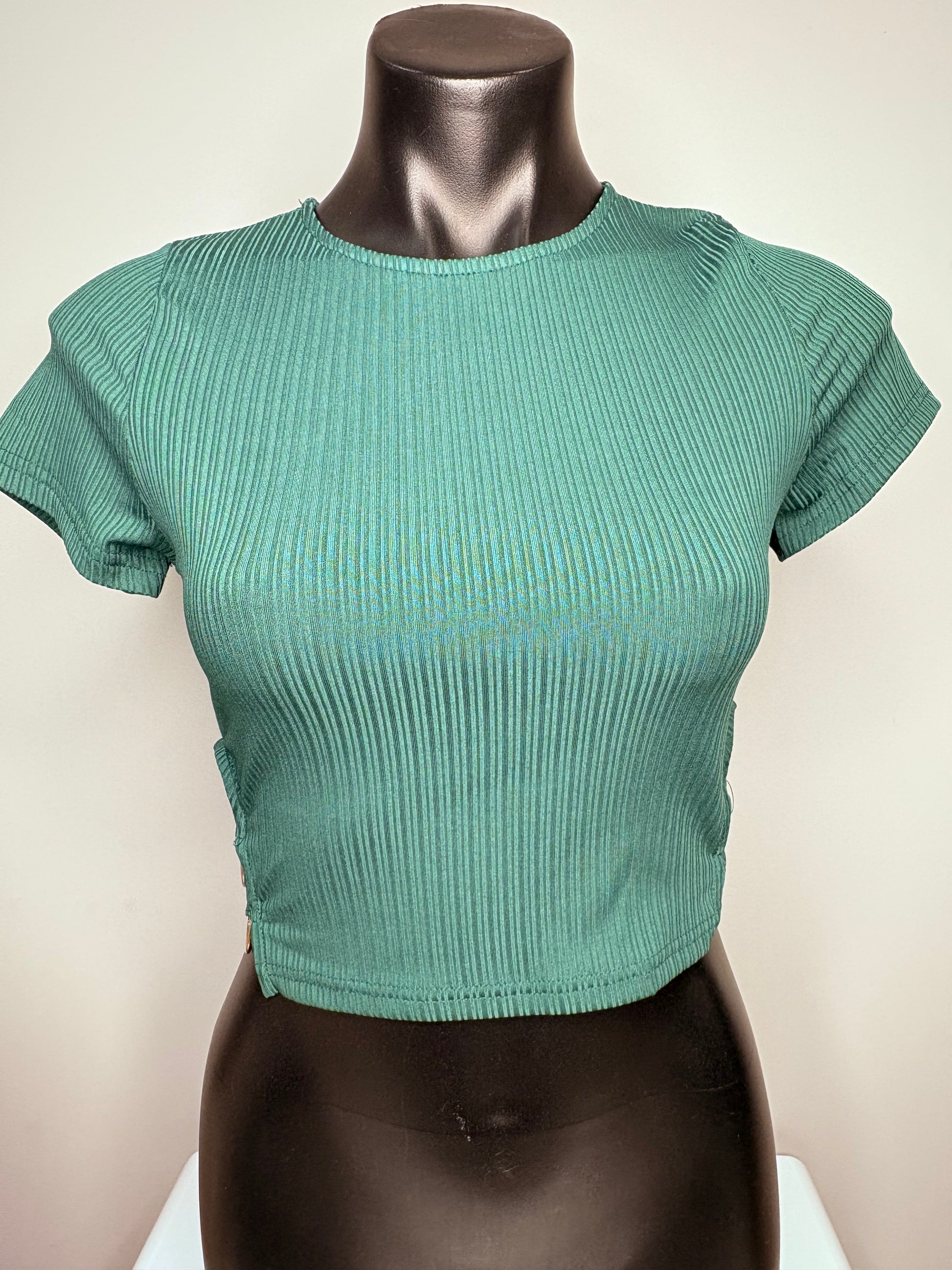 Valley Girl' Green Crop Shirt