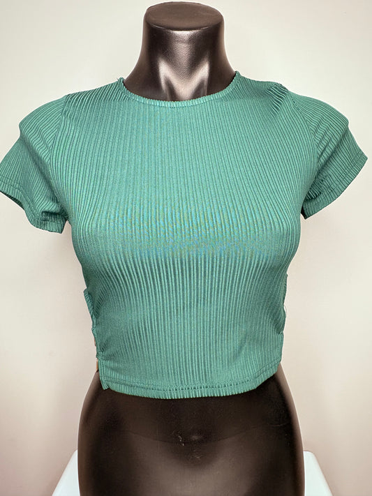 Valley Girl' Green Crop Shirt
