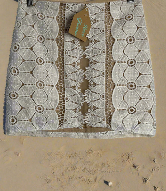 'White Closet' Lace Floral Skirt