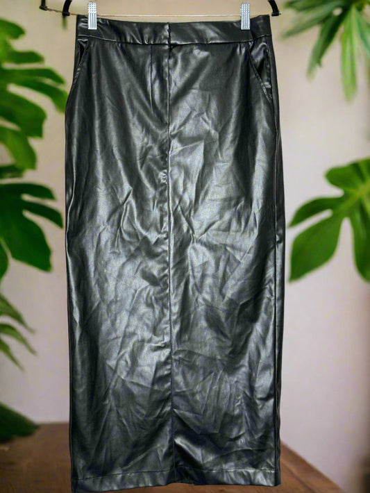 'ZARA' Leather Maxi Skirt